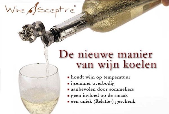 Houdt de wijn op temperatuur, ijsemmer overbodig, aanbevolen door sommeliers, geen invloed op de smaak, een uniek (Relatie-) geschenk